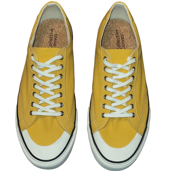Collective Canvas Vier Shoes Mens Size 12 NWOB Yellow Canvas Sneakers - Picture 2 of 5